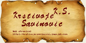 Krstivoje Savinović vizit kartica